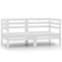 2-Sitzer-Gartensofa aus massivem weißem Kiefernholz von vidaXL, Outdoor-Sofas - Ref: Foro24-3082388, Preis: 119,68 €, Rabatt: %