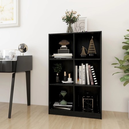 Solid black pine wood shelf 70x33x110 cm by vidaXL, Bookcases and shelves - Ref: Foro24-809958, Price: 92,55 €, Discount: %