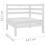 Garden sofa, 2-seater, solid white pine wood by vidaXL, Outdoor sofas - Ref: Foro24-3082388, Price: 119,68 €, Discount: %