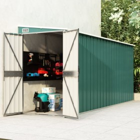 Cobertizo jardín pared acero galvanizado verde 118x382x178 cm de vidaXL, Cobertizos - Ref: Foro24-316229, Precio: 396,99 €, D...