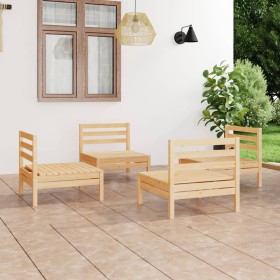 Gartenmöbel-Set 4-teilig aus massivem Kiefernholz von vidaXL, Gartensets - Ref: Foro24-3082402, Preis: 185,99 €, Rabatt: %