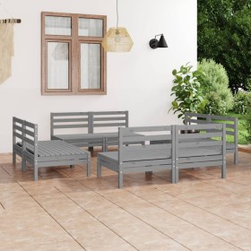 Garden furniture set 8 pieces solid pine wood gray by vidaXL, Garden sets - Ref: Foro24-3082414, Price: 387,60 €, Discount: %