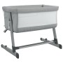 Cuna con colchón tela de lino gris claro de vidaXL, Cunas y camas para niños - Ref: Foro24-10295, Precio: 108,04 €, Descuento: %