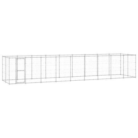 Galvanized steel outdoor kennel 21.78 m² by vidaXL, Dog kennels and fences - Ref: Foro24-3082311, Price: 683,76 €, Discount: %