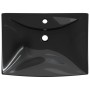 Lavabo rectangular cerámica orificio de grifo y desagüe negro de vidaXL, Lavabos - Ref: Foro24-140689, Precio: 88,11 €, Descu...