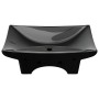 Rectangular ceramic sink with black faucet and drain hole. by vidaXL, Sinks - Ref: Foro24-140689, Price: 88,11 €, Discount: %