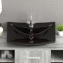 Rectangular ceramic sink with black faucet and drain hole. by vidaXL, Sinks - Ref: Foro24-140689, Price: 88,11 €, Discount: %