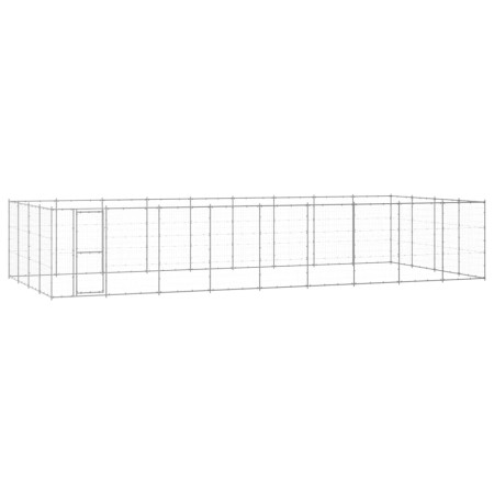 Galvanized steel outdoor kennel 43.56 m² by vidaXL, Dog kennels and fences - Ref: Foro24-3082321, Price: 975,54 €, Discount: %