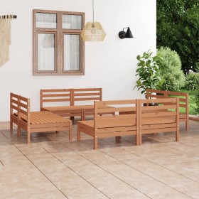 Gartenmöbel-Set 8-teilig aus massivem honigbraunem Kiefernholz von vidaXL, Gartensets - Ref: Foro24-3082415, Preis: 387,60 €,...