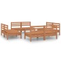 Juego de muebles jardín 8 pzas madera maciza pino marrón miel de vidaXL, Conjuntos de jardín - Ref: Foro24-3082415, Precio: 3...