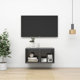 Gray plywood TV wall cabinet 37x37x72 cm by vidaXL, TV Furniture - Ref: Foro24-805473, Price: 31,99 €, Discount: %