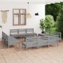 Gartenmöbelset 13-tlg. aus massivem Kiefernholz grau von vidaXL, Gartensets - Ref: Foro24-3082424, Preis: 604,55 €, Rabatt: %