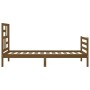 Honey brown solid wood bed frame with headboard by vidaXL, Beds and slatted bases - Ref: Foro24-3194889, Price: 113,78 €, Dis...