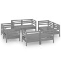 Garden furniture set 8 pieces solid gray pine wood by vidaXL, Garden sets - Ref: Foro24-3082429, Price: 466,99 €, Discount: %