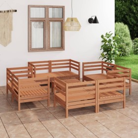 Garden furniture set 9 pieces solid honey brown pine wood by vidaXL, Garden sets - Ref: Foro24-3082435, Price: 501,99 €, Disc...