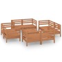 Juego muebles de jardín 9 pzas madera maciza pino marrón miel de vidaXL, Conjuntos de jardín - Ref: Foro24-3082435, Precio: 5...