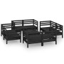 Garden furniture set 9 pieces solid black pine wood by vidaXL, Garden sets - Ref: Foro24-3082436, Price: 501,94 €, Discount: %