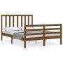 Honey brown solid wood bed frame and headboard 140x200 cm by vidaXL, Beds and slatted bases - Ref: Foro24-3193794, Price: 149...