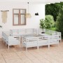 Gartenmöbel-Set 13-teilig aus massivem weißem Kiefernholz von vidaXL, Gartensets - Ref: Foro24-3082438, Preis: 653,99 €, Raba...