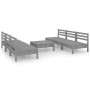 Garden furniture set 7 pieces solid gray pine wood by vidaXL, Garden sets - Ref: Foro24-3082459, Price: 294,91 €, Discount: %