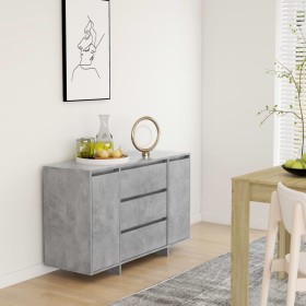 Aparador con 3 cajones contrachapado gris hormigón 120x41x75 cm de vidaXL, Aparadores - Ref: Foro24-809615, Precio: 148,02 €,...