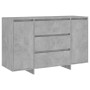 Sideboard with 3 drawers in gray concrete plywood 120x41x75 cm by vidaXL, Sideboards - Ref: Foro24-809615, Price: 148,61 €, D...