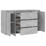 Sideboard with 3 drawers in gray concrete plywood 120x41x75 cm by vidaXL, Sideboards - Ref: Foro24-809615, Price: 148,61 €, D...