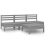 Garden furniture set 4 pieces solid gray pine wood by vidaXL, Garden sets - Ref: Foro24-3082449, Price: 158,04 €, Discount: %