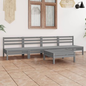 Garden furniture set 5 pieces solid gray pine wood by vidaXL, Garden sets - Ref: Foro24-3082489, Price: 240,86 €, Discount: %