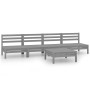 Garden furniture set 5 pieces solid gray pine wood by vidaXL, Garden sets - Ref: Foro24-3082489, Price: 240,86 €, Discount: %