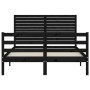 Bed frame with black solid wood headboard 140x200 cm by vidaXL, Beds and slatted bases - Ref: Foro24-3195030, Price: 184,99 €...