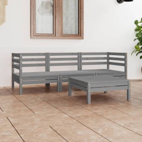 Garden furniture set 4 pieces solid gray pine wood by vidaXL, Garden sets - Ref: Foro24-3082469, Price: 178,35 €, Discount: %