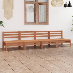 4-piece solid pine wood garden furniture set in honey brown. by vidaXL, Garden sets - Ref: Foro24-3082485, Price: 195,94 €, D...