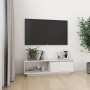 Mueble de TV de madera maciza de pino blanco 110x30x33,5 cm de vidaXL, Muebles TV - Ref: Foro24-809889, Precio: 56,86 €, Desc...