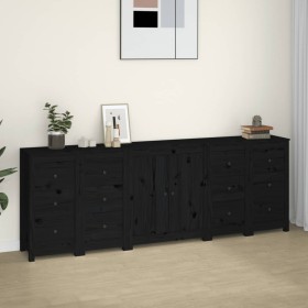 Aparador de madera maciza de pino negro 230 x 35 x 80 cm de vidaXL, Aparadores - Ref: Foro24-3114088, Precio: 360,83 €, Descu...