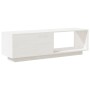 Mueble de TV de madera maciza de pino blanco 110x30x33,5 cm de vidaXL, Muebles TV - Ref: Foro24-809889, Precio: 56,86 €, Desc...