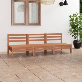 3-piece solid pine wood garden furniture set in honey brown. by vidaXL, Garden sets - Ref: Foro24-3082445, Price: 164,48 €, D...