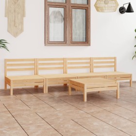 5-piece solid pine wood garden furniture set by vidaXL, Garden sets - Ref: Foro24-3082487, Price: 214,99 €, Discount: %