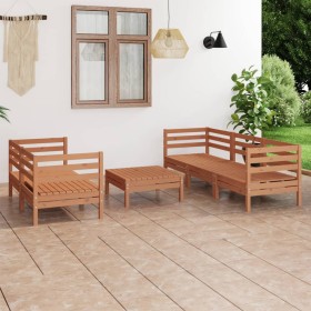 Gartenmöbel-Set 6-teilig aus massivem honigbraunem Kiefernholz von vidaXL, Gartensets - Ref: Foro24-3082475, Preis: 341,99 €,...