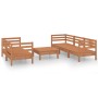 Garden furniture set 6 pieces solid honey brown pine wood by vidaXL, Garden sets - Ref: Foro24-3082475, Price: 342,37 €, Disc...