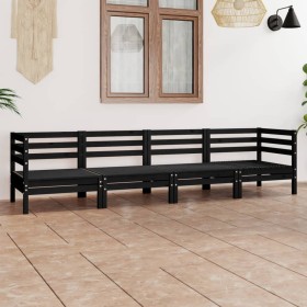 Garden furniture set 4 pieces black solid pine wood by vidaXL, Garden sets - Ref: Foro24-3082506, Price: 217,47 €, Discount: %