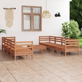 Gartenmöbel-Set 9-teilig aus massivem honigbraunem Kiefernholz von vidaXL, Gartensets - Ref: Foro24-3082520, Preis: 402,99 €,...