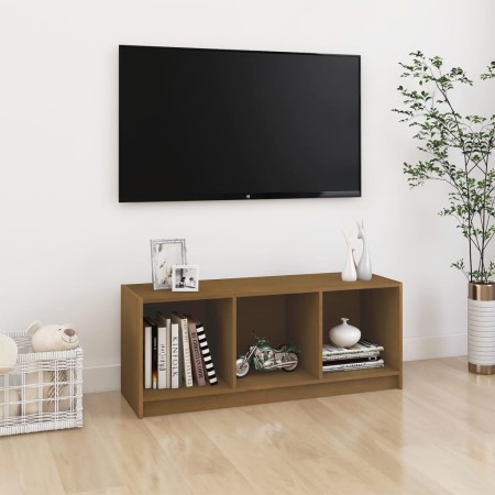 Mueble de TV de madera maciza pino marrón miel 104x33x41 cm de vidaXL, Muebles TV - Ref: Foro24-809963, Precio: 45,99 €, Desc...