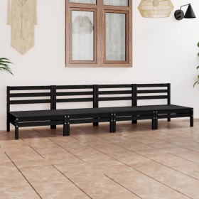 Garden furniture set 4 pieces black solid pine wood by vidaXL, Garden sets - Ref: Foro24-3082486, Price: 195,99 €, Discount: %