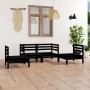 Juego de muebles de jardín 4 pzas madera de pino maciza negro de vidaXL, Conjuntos de jardín - Ref: Foro24-3082526, Precio: 2...