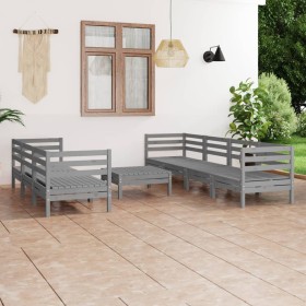 Gartenmöbel-Set 8-tlg. aus massivem Kiefernholz grau von vidaXL, Gartensets - Ref: Foro24-3082514, Preis: 401,02 €, Rabatt: %