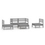 Garden furniture set 5 pieces solid gray pine wood by vidaXL, Garden sets - Ref: Foro24-3082529, Price: 220,35 €, Discount: %