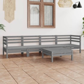 Gartenmöbelset 5-teilig aus massivem Kiefernholz grau von vidaXL, Gartensets - Ref: Foro24-3082509, Preis: 219,99 €, Rabatt: %