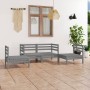 Juego de muebles de jardín 4 piezas madera maciza de pino gris de vidaXL, Conjuntos de jardín - Ref: Foro24-3082524, Precio: ...