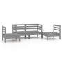 Garden furniture set 4 pieces solid gray pine wood by vidaXL, Garden sets - Ref: Foro24-3082524, Price: 219,99 €, Discount: %